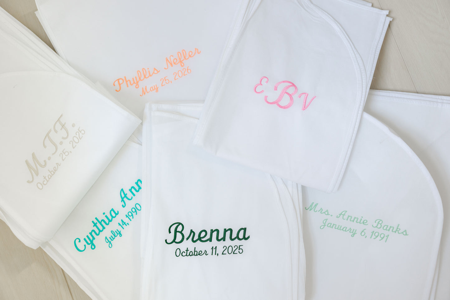 Embroidered Garment Bags - Gowns