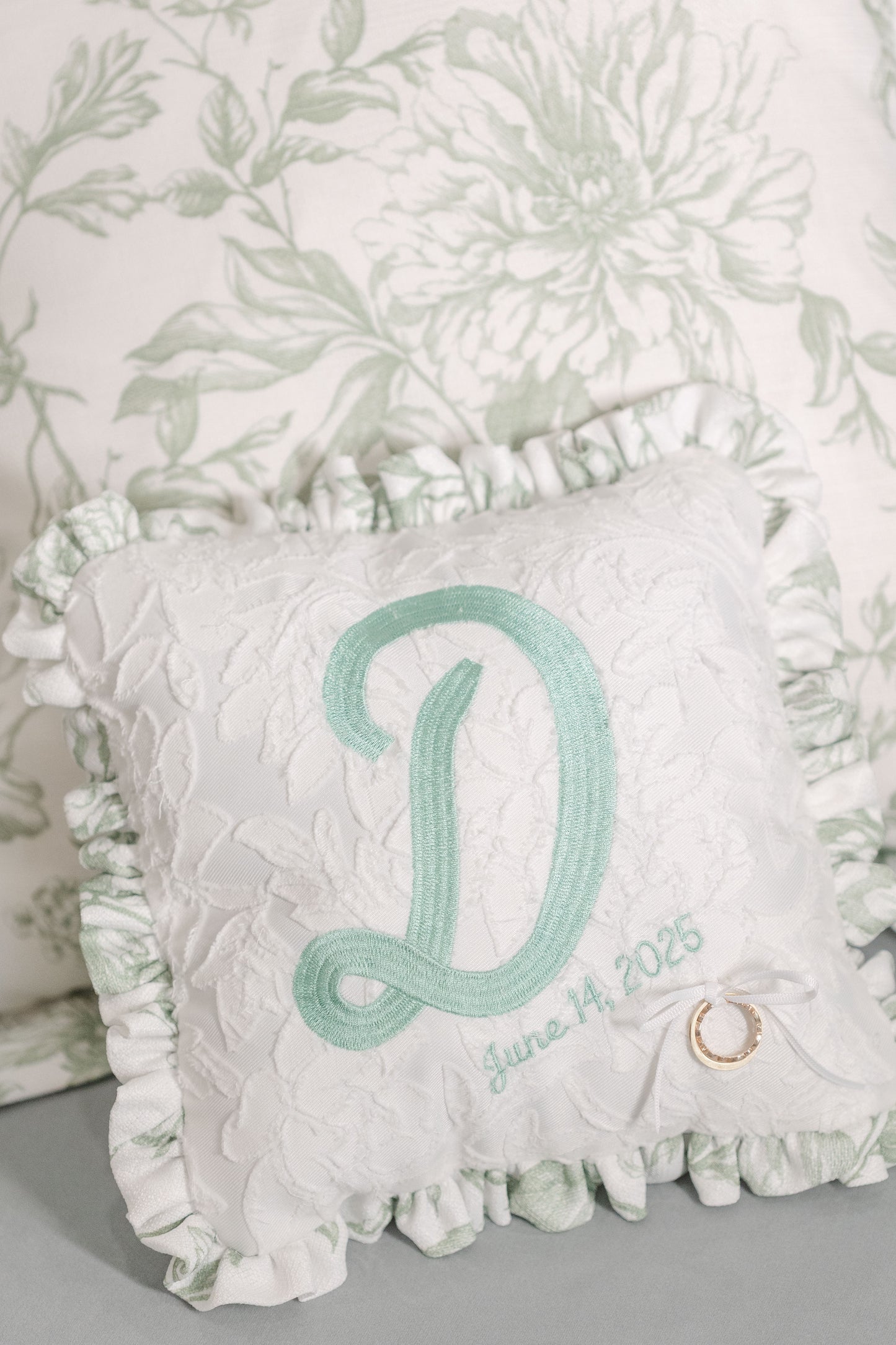 Embroidered Ring Bearer Pillow
