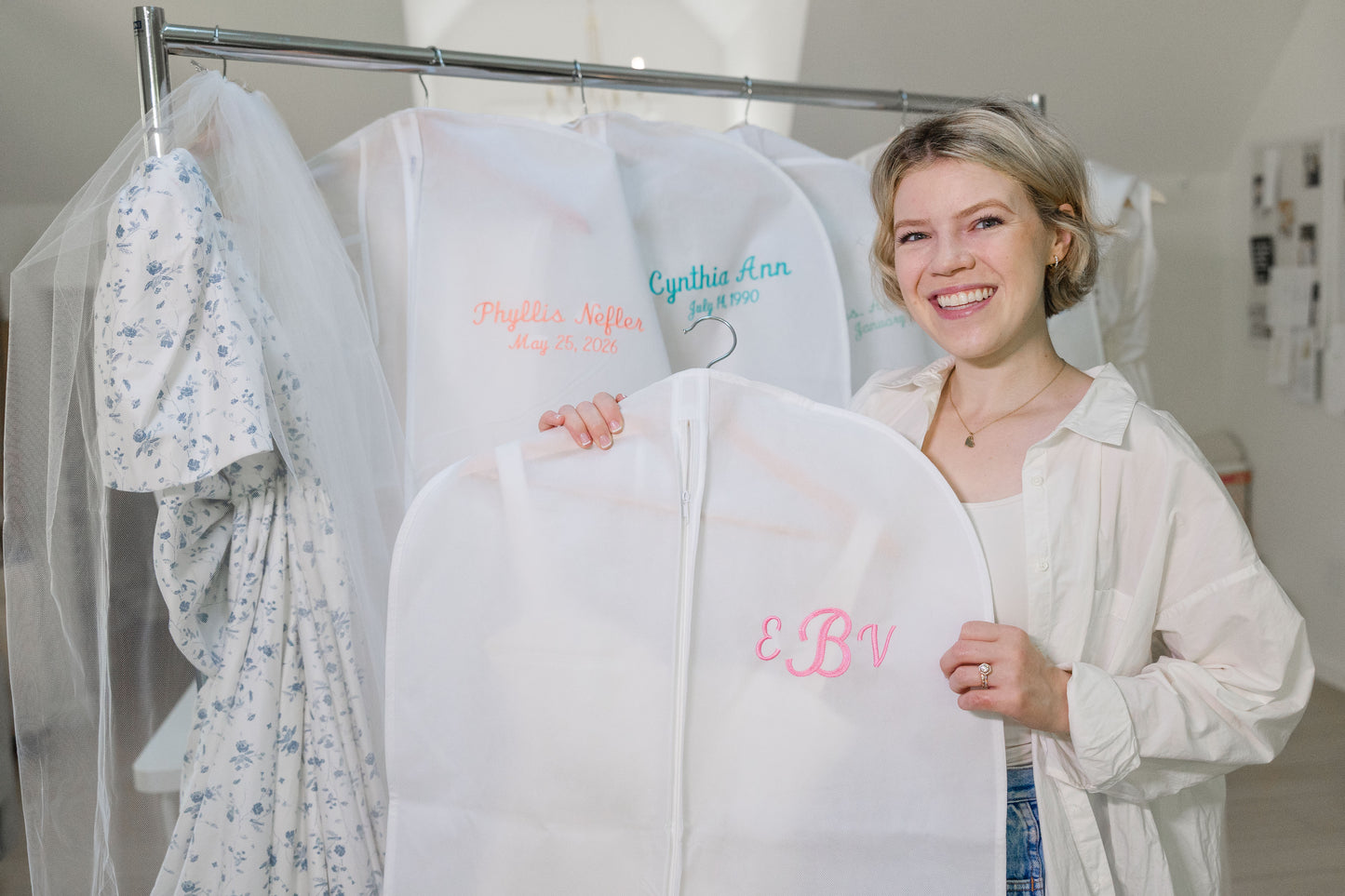 Embroidered Garment Bags - Gowns