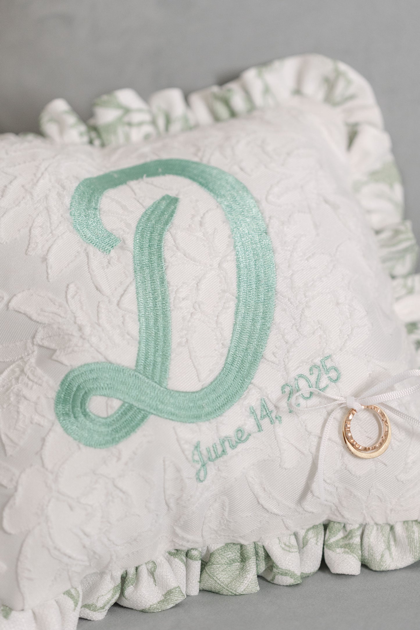 Embroidered Ring Bearer Pillow