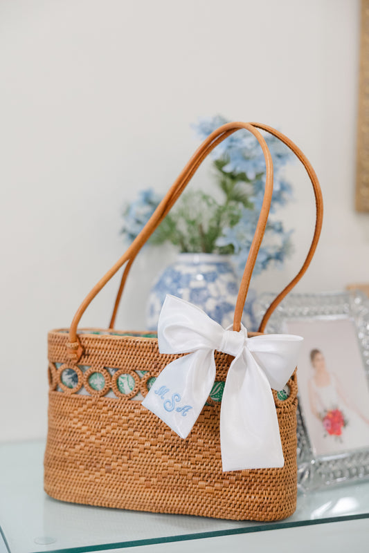 Embroidered Simple monogram tie