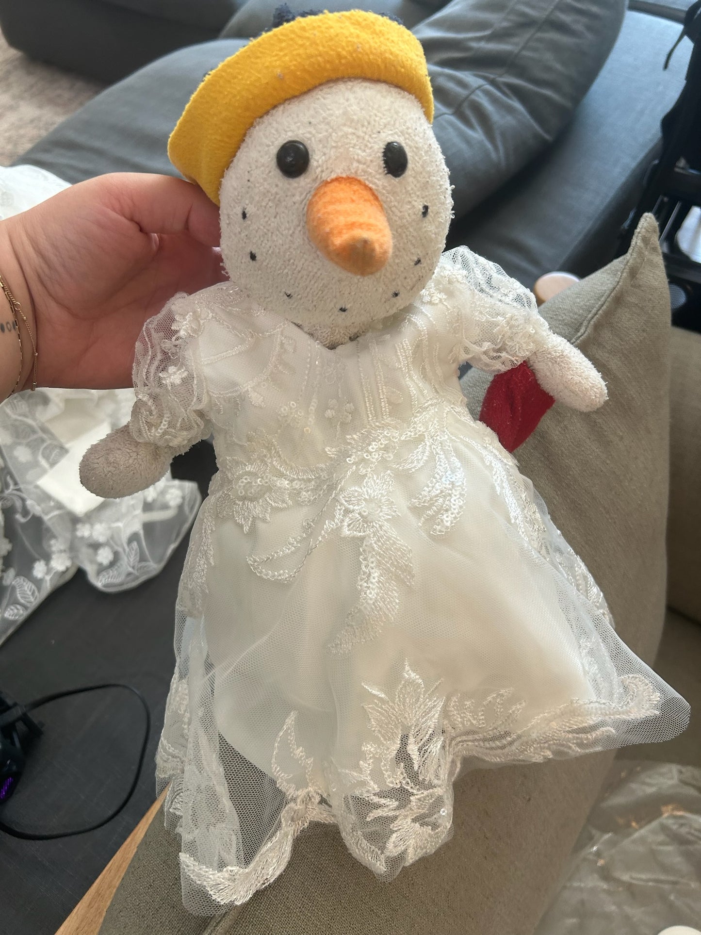 Teddy Bear Miniature Wedding Dress