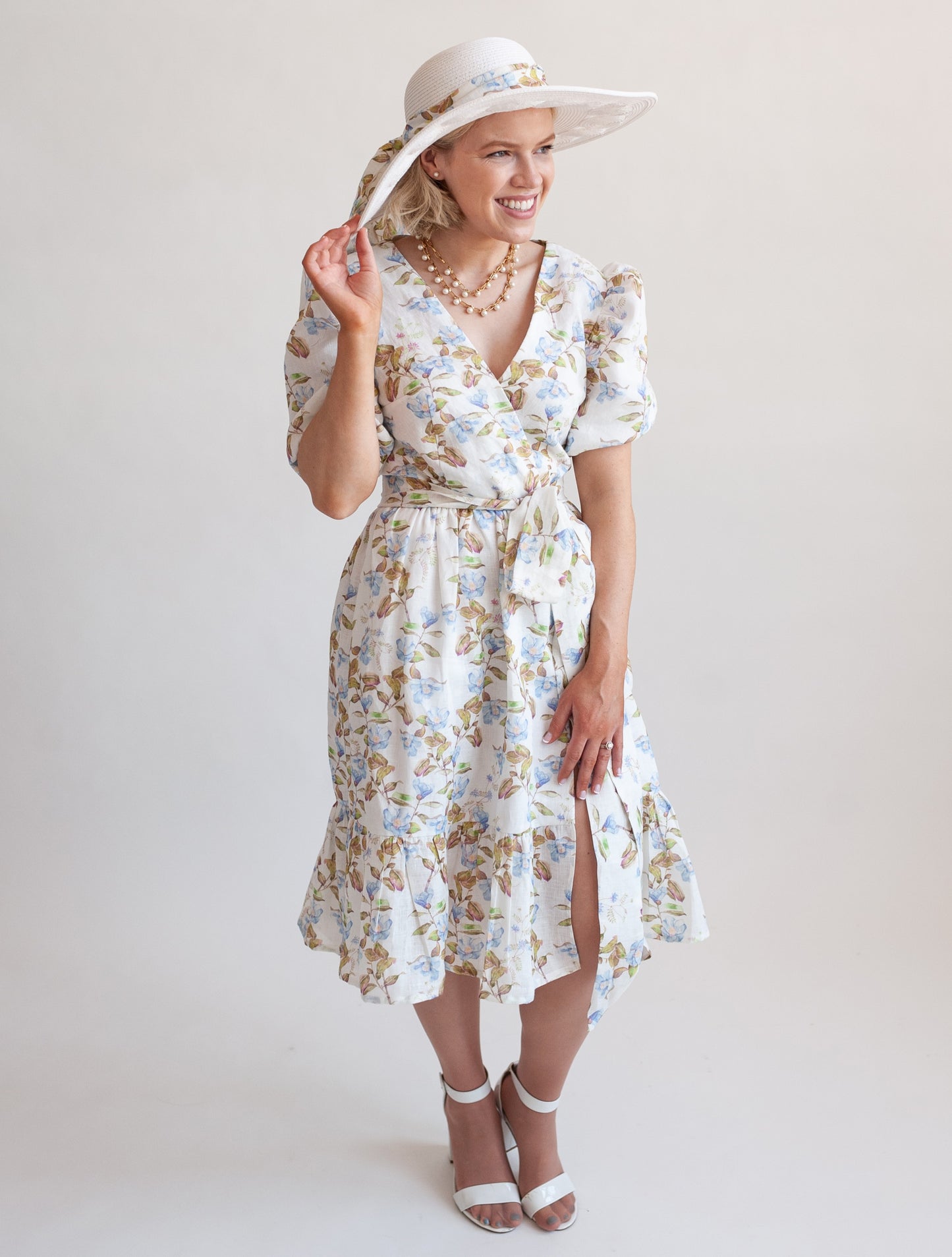 Semi-custom Floral Linen Dress