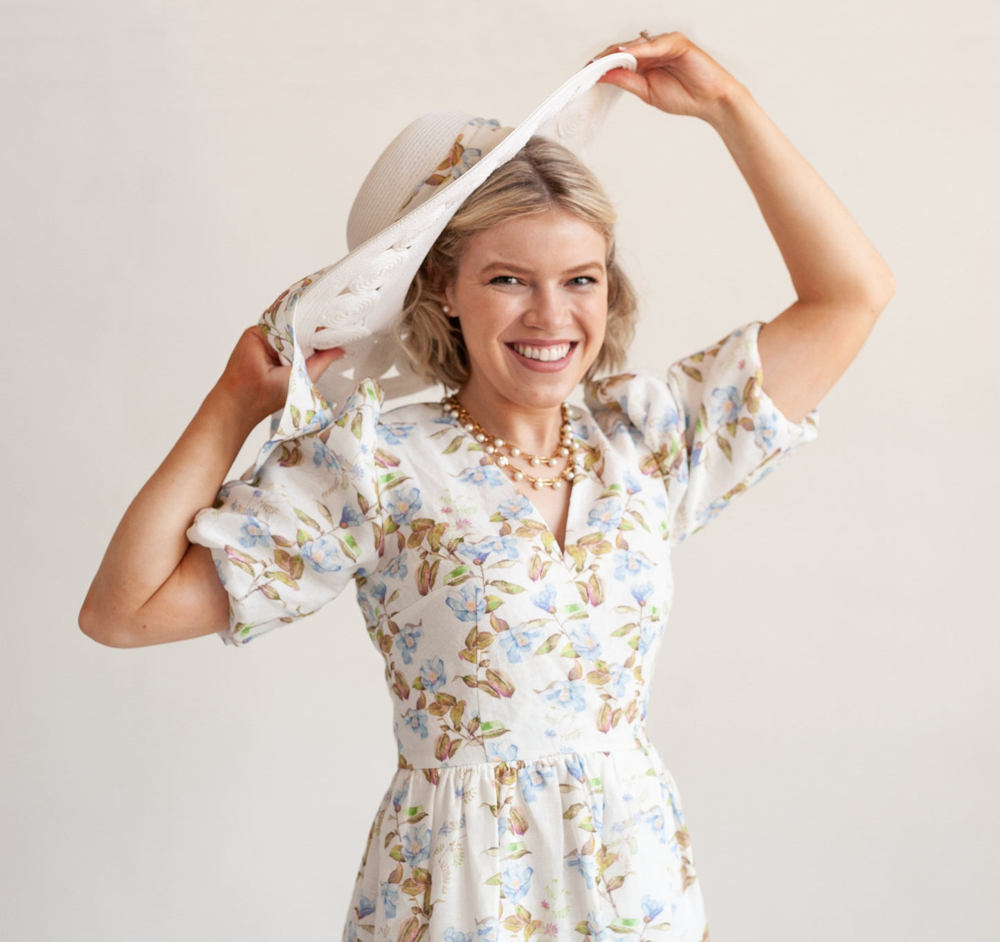 Semi-custom Floral Linen Dress