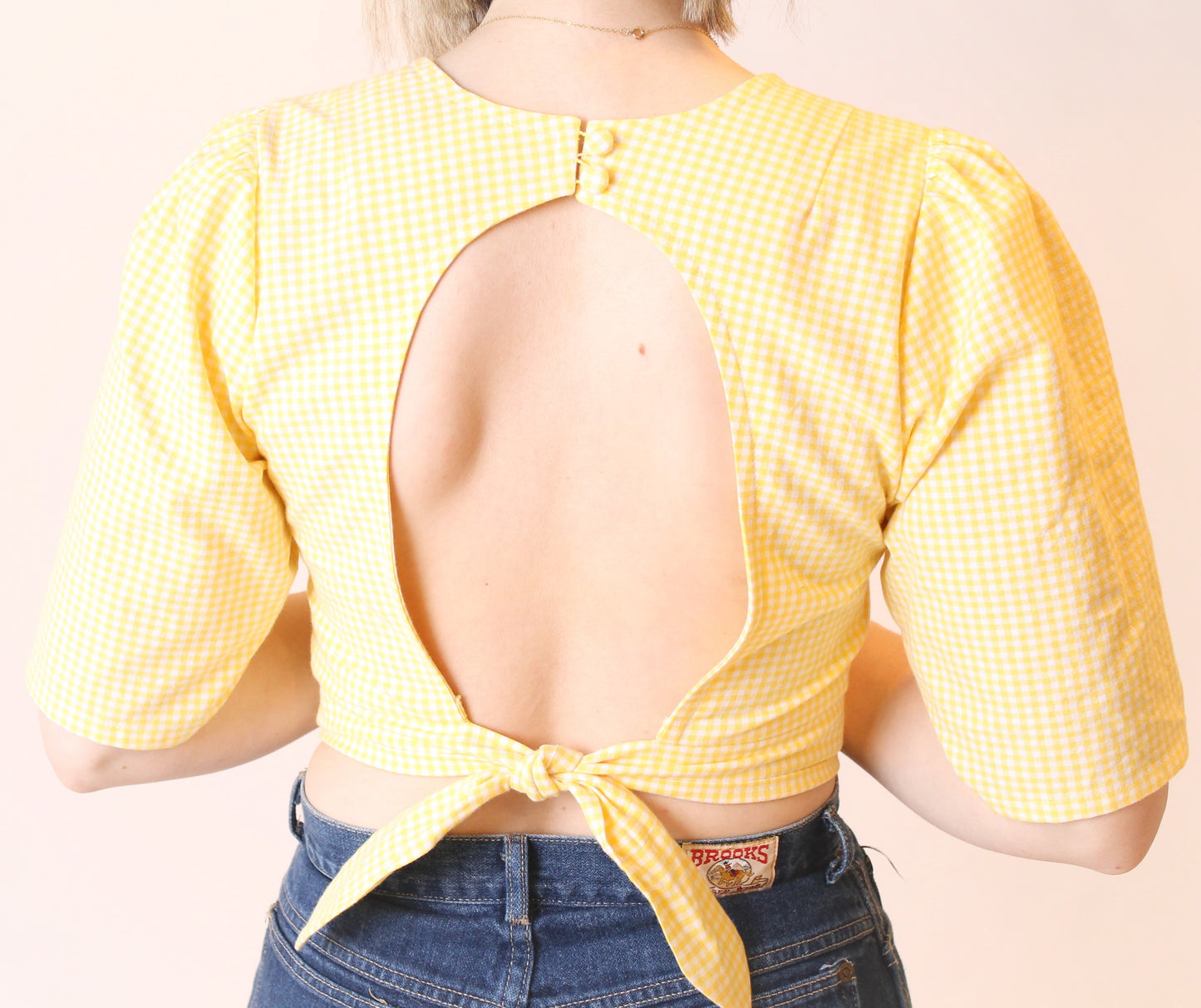 Yellow Gingham Crop Top