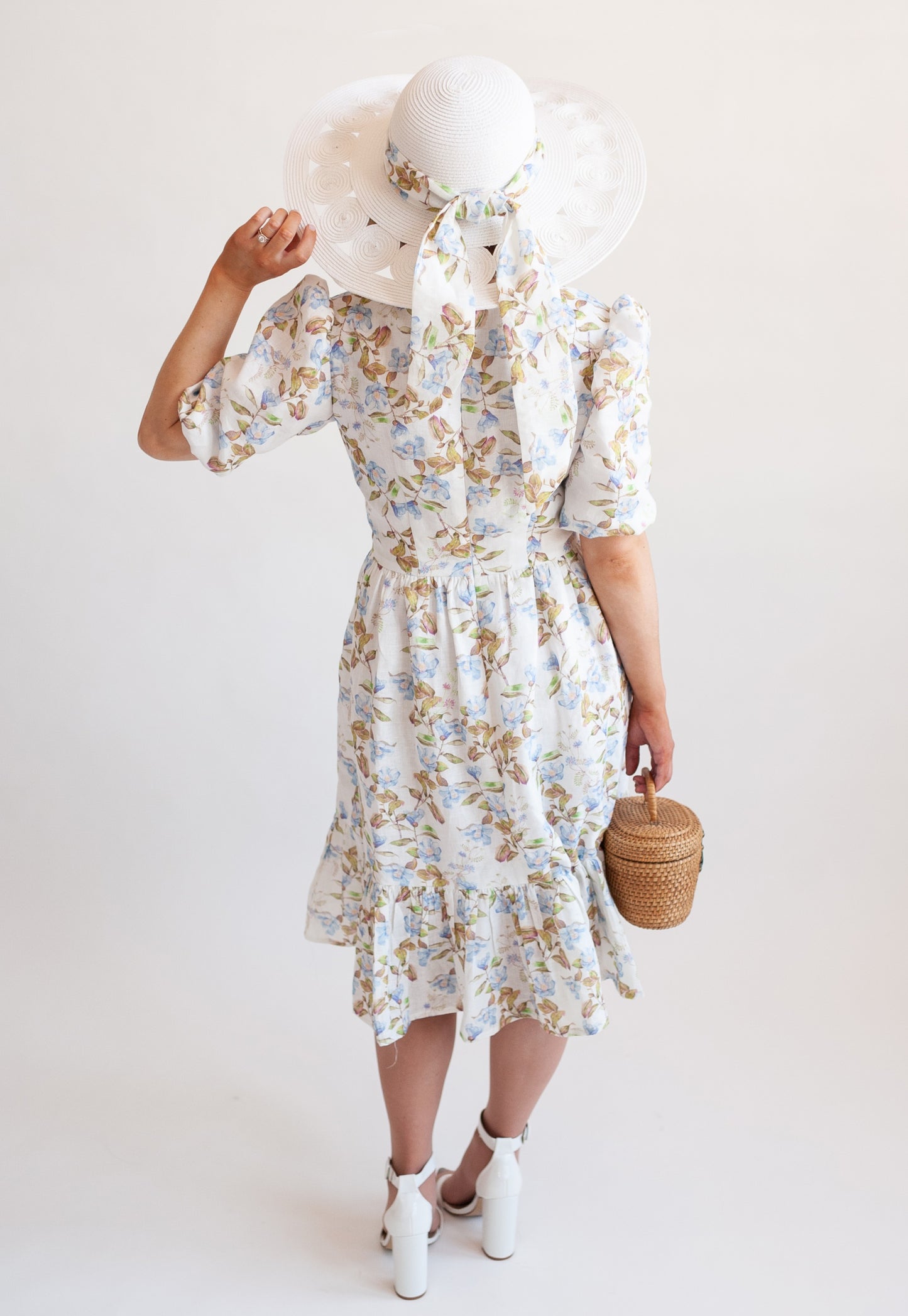 Semi-custom Floral Linen Dress